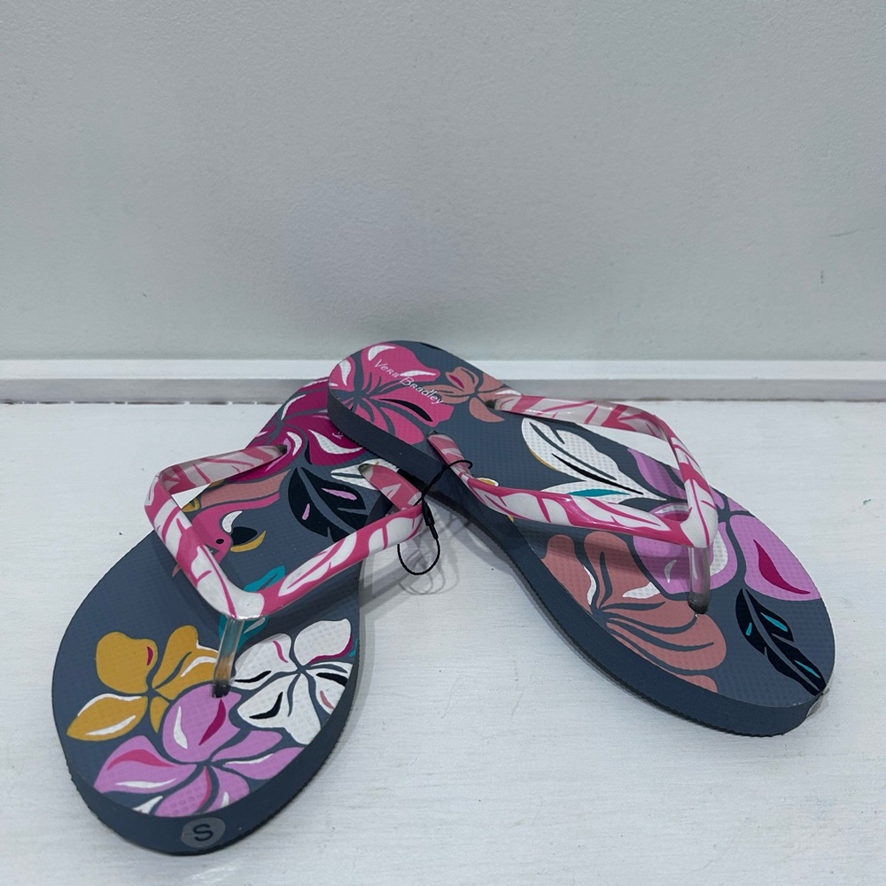 Vera Bradley NWOT Flip Flops Slip On Coastal Paradise Small Size 5-6